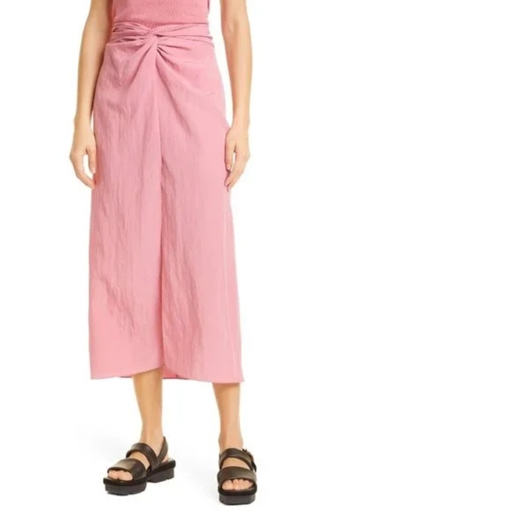 Vince Knotted Front Midi Skirt